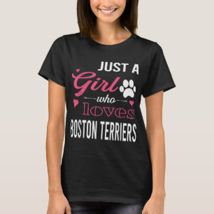 Camiseta Apenas Uma Menina Que Ama BOSTON TERRIERS Mulheres