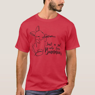 Camiseta Apenas Uma Menina Que Ama Bunnies Cute Kawaii Coel