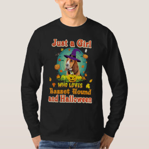 Camiseta Apenas Uma Menina Que Ama Cachorro Basset Hound E