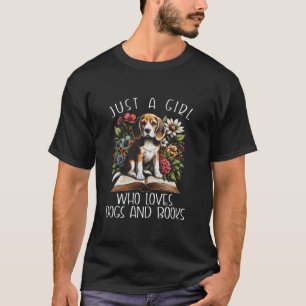 Camiseta Apenas Uma Menina Que Ama Cachorro E Livros Beagle
