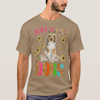 Camiseta Apenas Uma Menina Que Ama Cachorros Girassóis Cudo