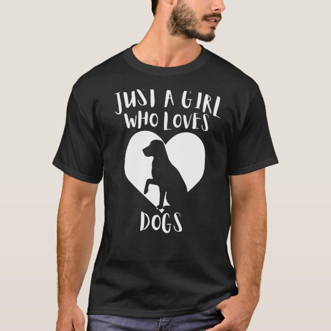 Camiseta Apenas Uma Menina Que Ama Cachorros Negros Cachorr (Frente)