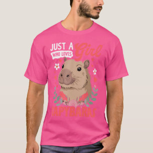 Camiseta Apenas Uma Menina Que Ama Capivaras Roedor Fofo Mu