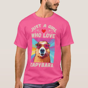 Camiseta Apenas Uma Menina Que Ama Capybara Cute E Capyb En