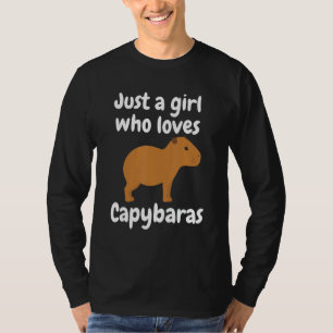 Camiseta Apenas Uma Menina Que Ama Capybaras Amor Cute Capy