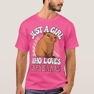 Camiseta Apenas Uma Menina Que Ama Capybaras Amor Cute Capy