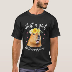 Camiseta Apenas Uma Menina Que Ama Capybaras - Engraçada Ca