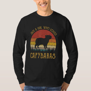 Camiseta Apenas Uma Menina Que Ama Capybaras Engraçado Rode