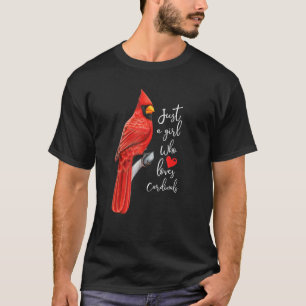 Camiseta Apenas Uma Menina Que Ama Cardinals Watercolor Car