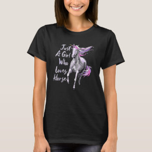 Camiseta Apenas Uma Menina Que Ama Cavalo Cavalgada Equestr