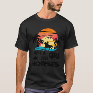 Camiseta Apenas Uma Menina Que Ama Cavalos Bonita Design
