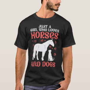 Camiseta Apenas Uma Menina Que Ama Cavalos Cachorros Cães M