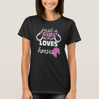 Camiseta Apenas Uma Menina Que Ama Cavalos Cavaleiros Caval