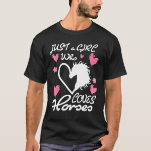 Camiseta Apenas Uma Menina Que Ama Cavalos Cavaleiros Caval