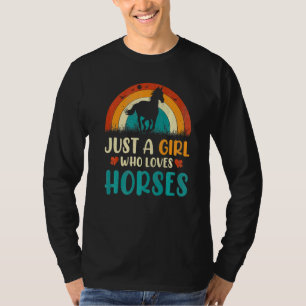 Camiseta Apenas Uma Menina Que Ama Cavalos Cavaleiros Caval