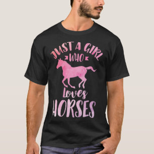 Camiseta Apenas Uma Menina Que Ama Cavalos Cavalos Andando