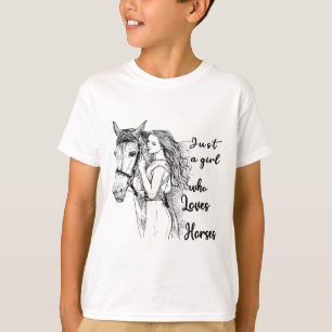 Camiseta Apenas Uma Menina Que Ama Cavalos Cavalos Cavalos