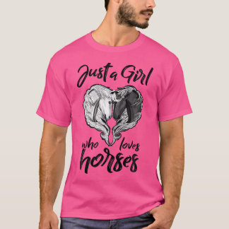 Camiseta Apenas Uma Menina Que Ama Cavalos Cavalos De Eque