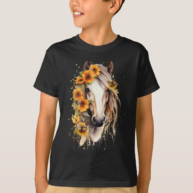 Camiseta Apenas Uma Menina Que Ama Cavalos Co. Cavalo Giras (Frente)