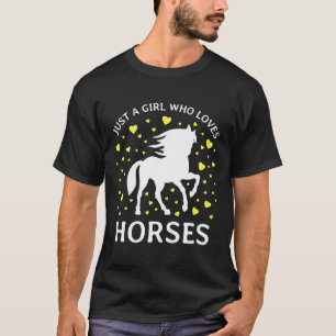 Camiseta Apenas Uma Menina Que Ama Cavalos Cowgirl Andando