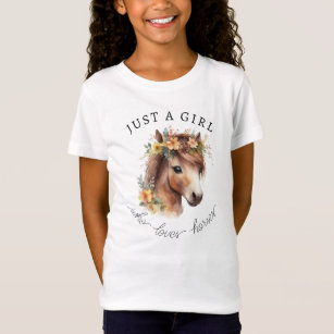 Camiseta Apenas Uma Menina Que Ama Cavalos Cute Pony Equest
