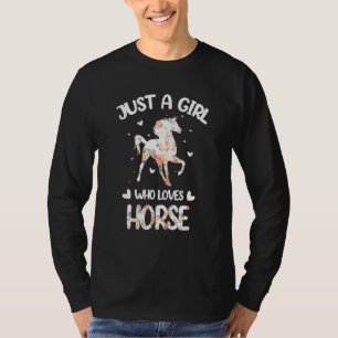 Camiseta Apenas Uma Menina Que Ama Cavalos Farmantes Florai