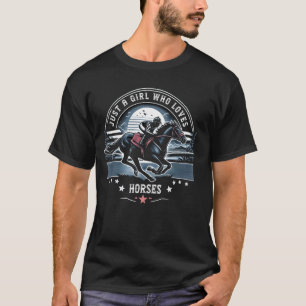 Camiseta Apenas Uma Menina Que Ama Cavalos - Garotas de Mon
