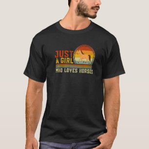 Camiseta Apenas Uma Menina Que Ama Cavalos Gra Animal De Ca