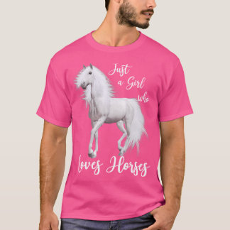 Camiseta Apenas Uma Menina Que Ama Cavalos Montar Cavalos