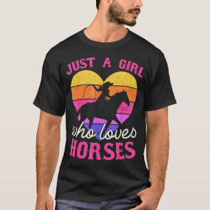 Camiseta Apenas Uma Menina Que Ama Cavalos Mulheres Cowgirl