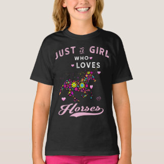 Camiseta Apenas Uma Menina Que Ama Cavalos Para Camiseiros