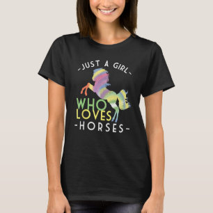 Camiseta Apenas Uma Menina Que Ama Cavalos Pônei Equestre E
