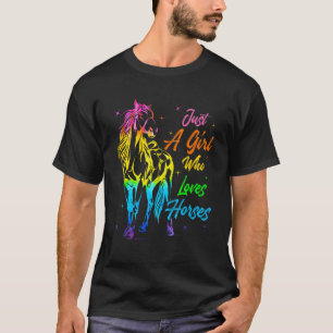 Camiseta Apenas Uma Menina Que Ama Cavalos Tie Dye Cavalgad