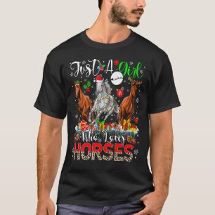 Camiseta Apenas Uma Menina Que Ama Cavalos Três Rena do Pap