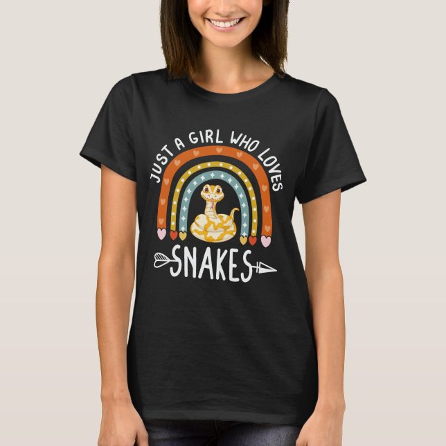 Camiseta Apenas Uma Menina Que Ama Cobra Arco-Íris Cobra (Frente)
