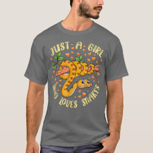 Camiseta Apenas Uma Menina Que Ama Cobra De Coração Cobra L