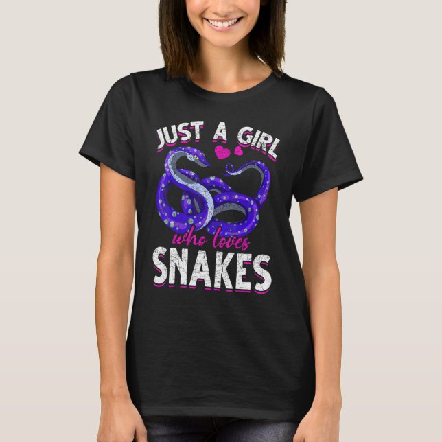 Camiseta Apenas Uma Menina Que Ama Cobras Pet Sn (Frente)