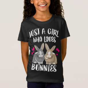Camiseta Apenas Uma Menina Que Ama Coelhinhos Bunny Lover