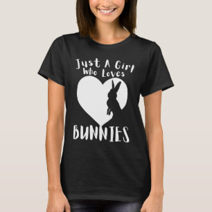 Camiseta Apenas Uma Menina Que Ama Coelhinhos Coração Fofo