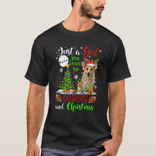 Camiseta Apenas Uma Menina Que Ama Corgis E Papai Noel Do N