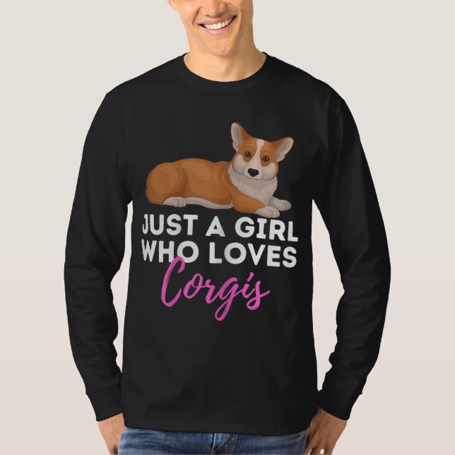 Camiseta Apenas Uma Menina Que Ama Corgis - Proprietária De (Frente)