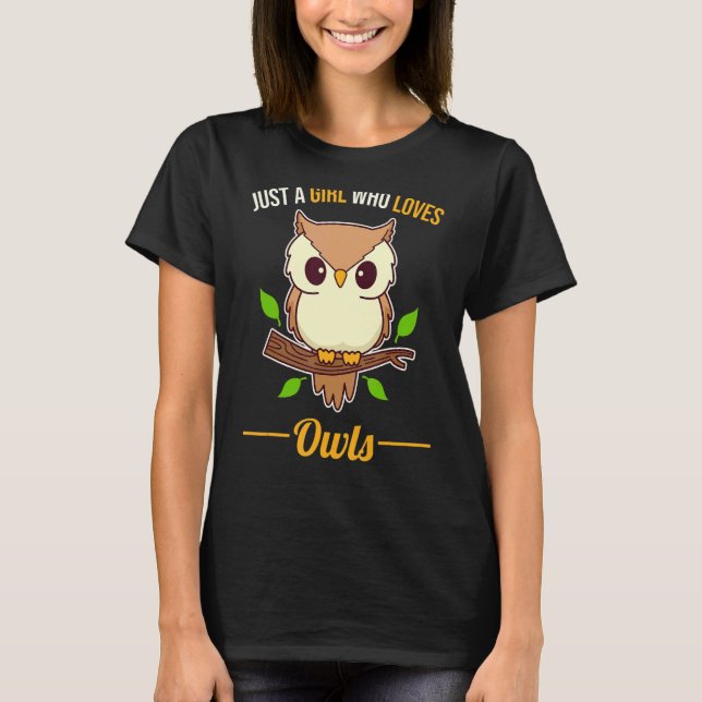 Camiseta Apenas Uma Menina Que Ama Corujas (Frente)