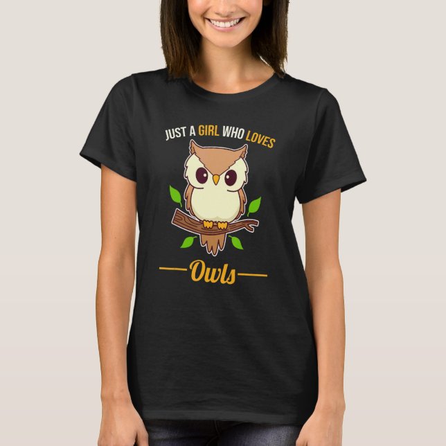 Camiseta Apenas Uma Menina Que Ama Corujas (Frente)