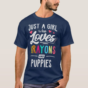 Camiseta Apenas Uma Menina Que Ama Crayons E Crianças De C