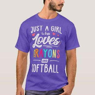 Camiseta Apenas Uma Menina Que Ama Crayons E Crianças De S