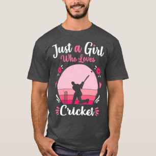 Camiseta Apenas Uma Menina Que Ama Cricket Retro Vintage g