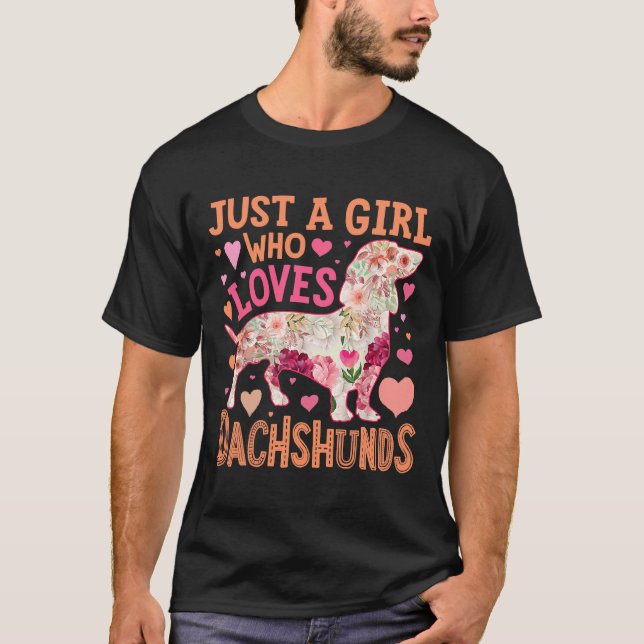 Camiseta Apenas Uma Menina Que Ama Dachshund (Frente)