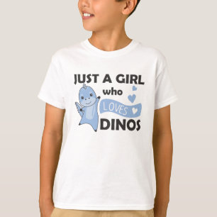 Camiseta Apenas Uma Menina Que Ama Dinos Dinossauro Doce