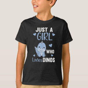 Camiseta Apenas Uma Menina Que Ama Dinos Dinossauro Doce