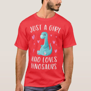 Camiseta Apenas Uma Menina Que Ama Dinossauros Dino Bonito